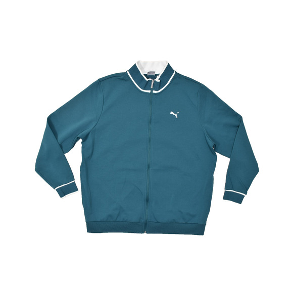 Puma Men's Regular Size XXL Track Jacket Green Full Zip Retro Fit Cotton Blend - Picture 1 of 8
